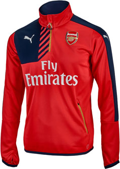 arsenal quarter zip training top