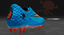 blue and red soccer cleats