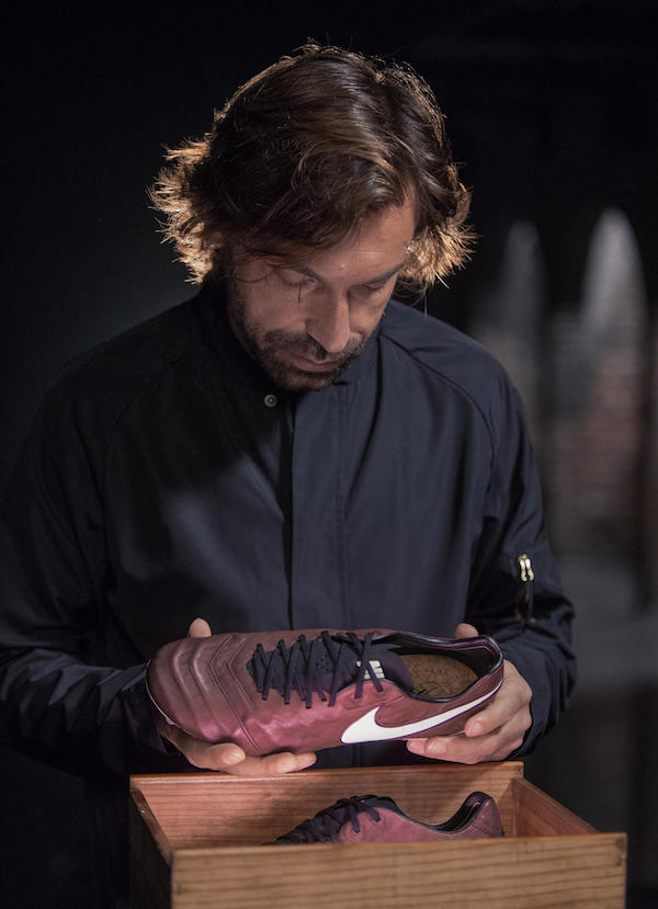 Andrea Pirlo with his custom Nike Tiempo Pirlo