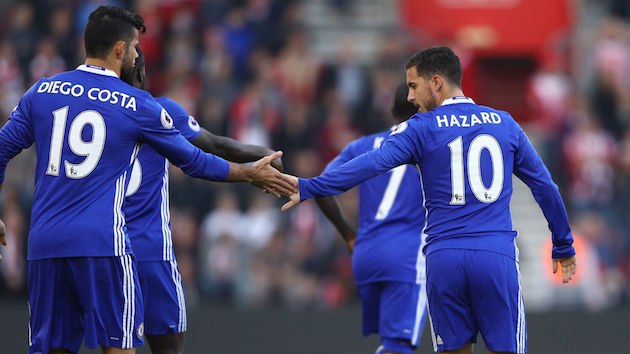 Costa and Hazard extend Chelsea's winning streak