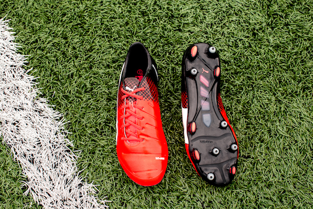 evopower soccer shoes in red