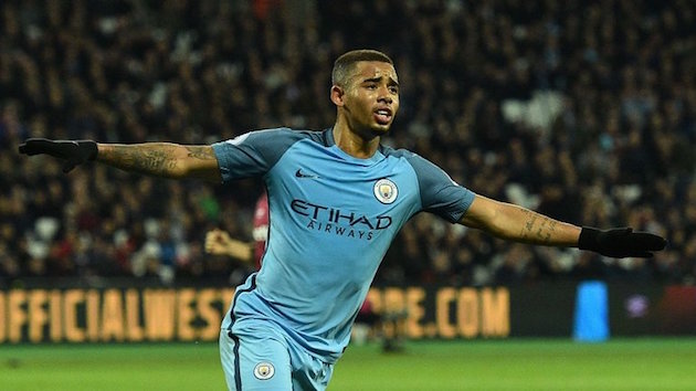 Manchester City's Gabriel Jesus celebrates