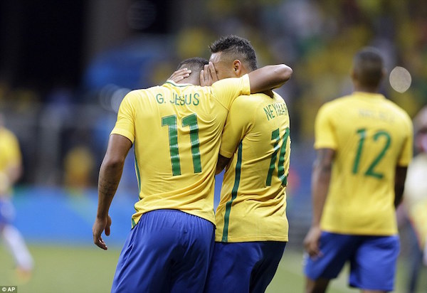 Gabriel Jesus and Neymar for Brazil