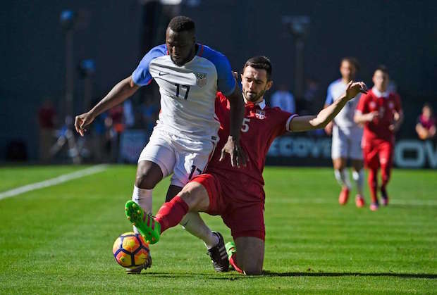 USA striker Jozy Altidore vs. Serbia