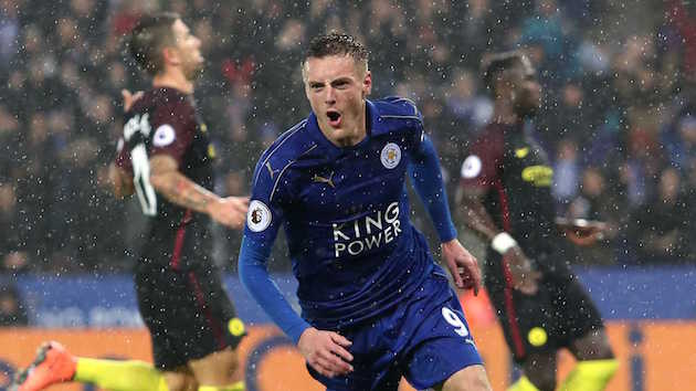 Vardy scores hat trick vs City