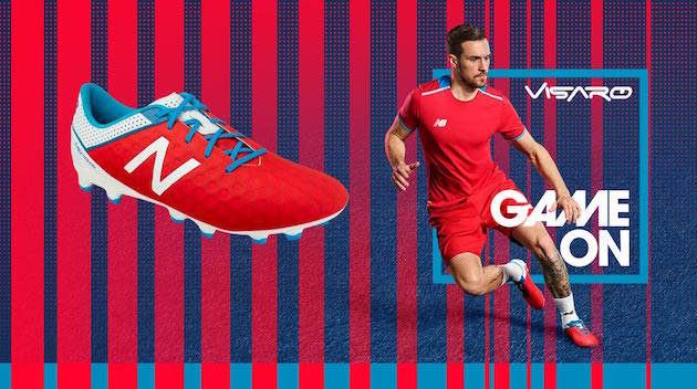 red New Balance Visaro with Aaron Ramsey