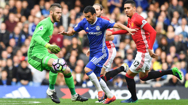 Pedro scores opener for Chelsea against United