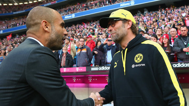 Pep Guardiola and Jurgen Klopp shake hands