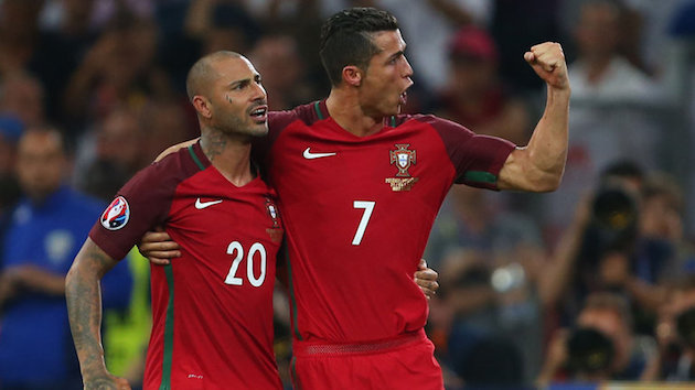 Ronaldo and Quaresma in Euro 2016