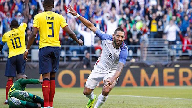 Dempsey Leads U.S. Past Ecuador to Copa Semis