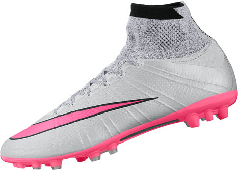 grey and pink soccer cleats