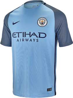 Nike Etihad Airways Manchester City Football Club 2017 Blue Soccer