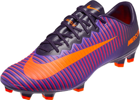 purple and orange cleats