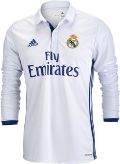 adidas Real Madrid Long Sleeve Home Jersey Real Madrid L/S Home Jersey