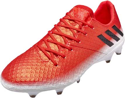 messi cleats red and white