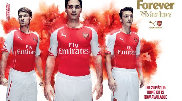 Puma Debuts 2014-15 Arsenal Home and Away Jerseys