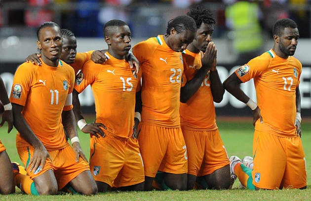 (From L to R) Ivory Coast captain Didier