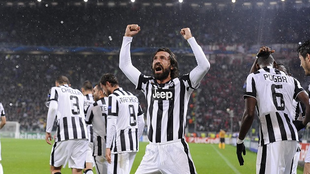 Juventus' Pirlo celebrates