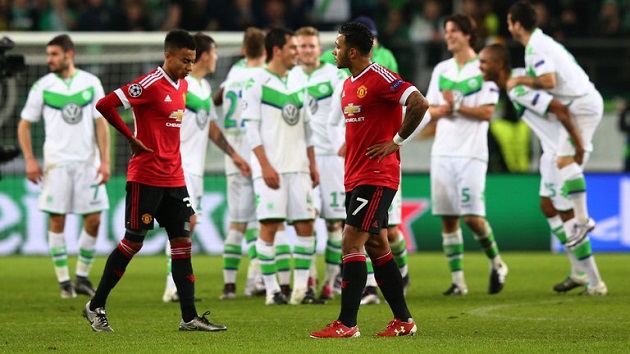 Man United knocked out of UCL by Wolfsburg