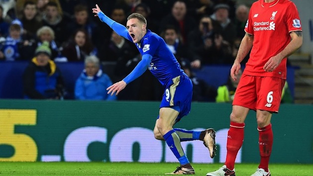 Vardy scores stunner vs. Liverpool