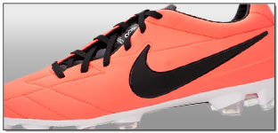 Nike T90 Laser IV FG Soccer Cleats – Bright Mango with Black