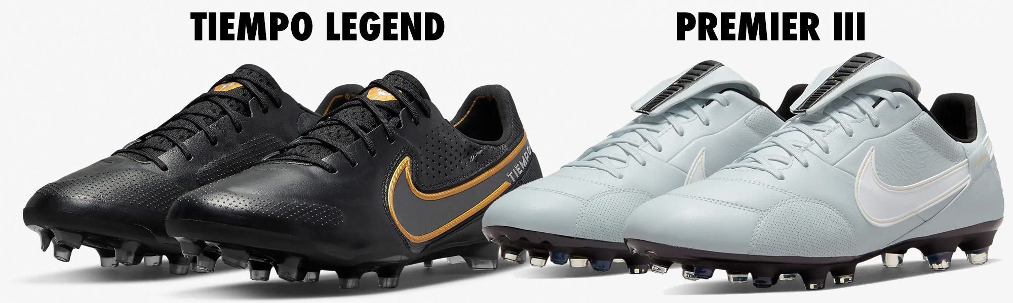 nike tiempo and Premier soccer cleats leather