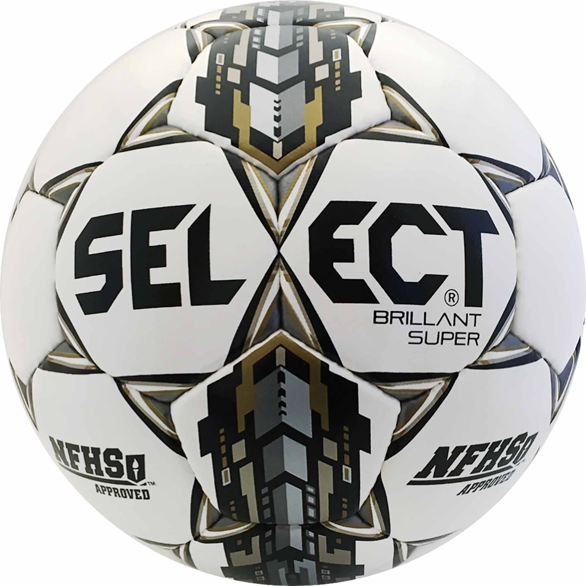 Select Brillant Super Nfhs Match Ball White Silver Gold Soccerpro