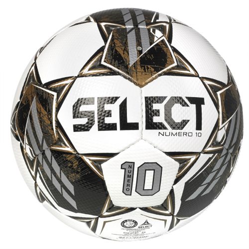 Select Numero 10 V22 Match Soccer Ball – White & Black with Gold
