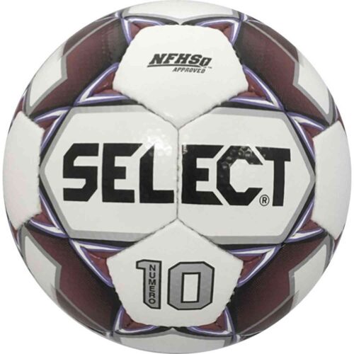 Select Numero 10 NFHS Soccer Ball – White/Maroon