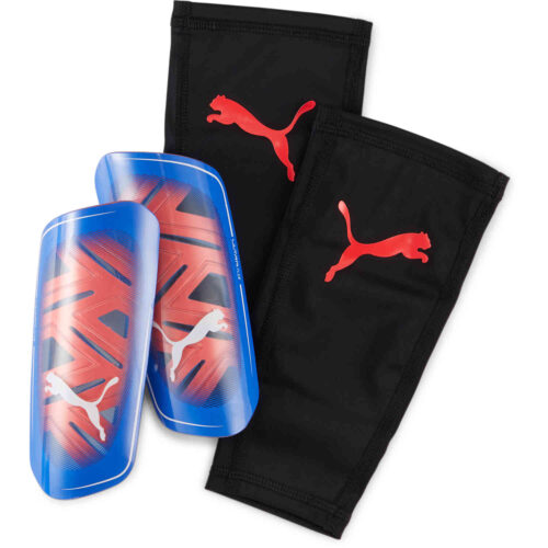 PUMA Ultra Flex Shin Guards – Bluemazing & Sunblaze with White