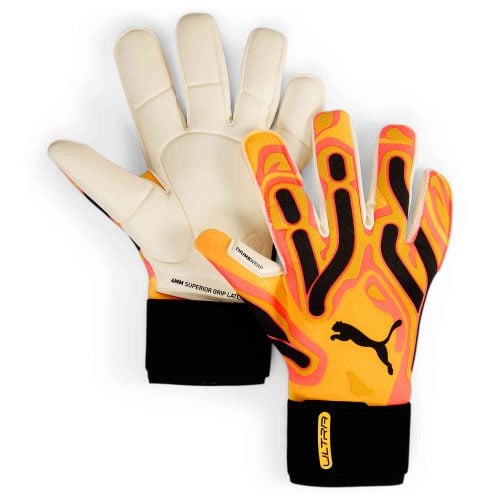 Puma Ultra Ultimate Hybrid Goalkeeper Gloves – Sunset Glow & Sun Stream with Black