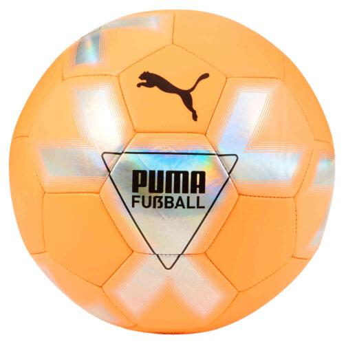 Puma Cage Soccer Ball – Neon Citrus & Diamond Silver with Black