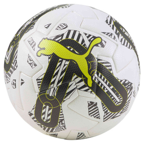 PUMA Orbita 1 Premium Match Soccer Ball – White & Lime Squeeze with Black