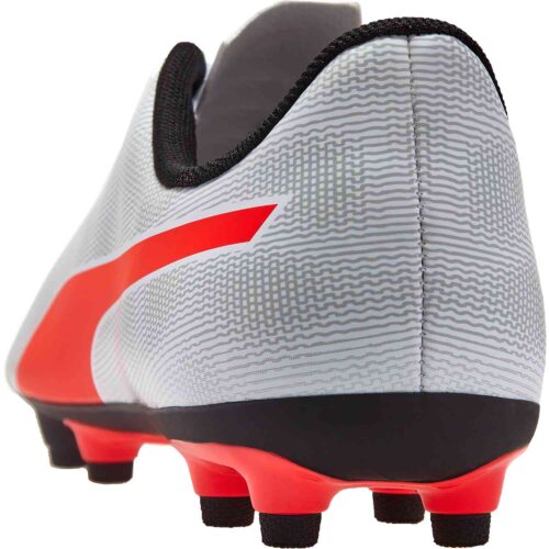 Kids Puma Rapido FG – Puma White/Light Gray Heather/Puma Black/Red Blast
