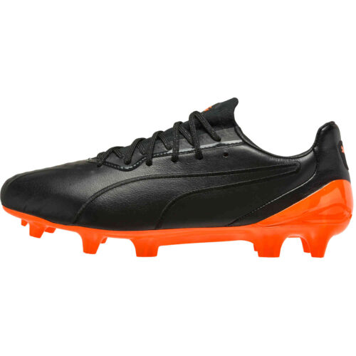 Puma King Platinum FG – Black & Shocking Orange