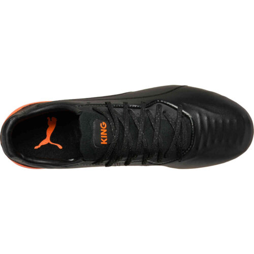Puma King Platinum FG – Black & Shocking Orange