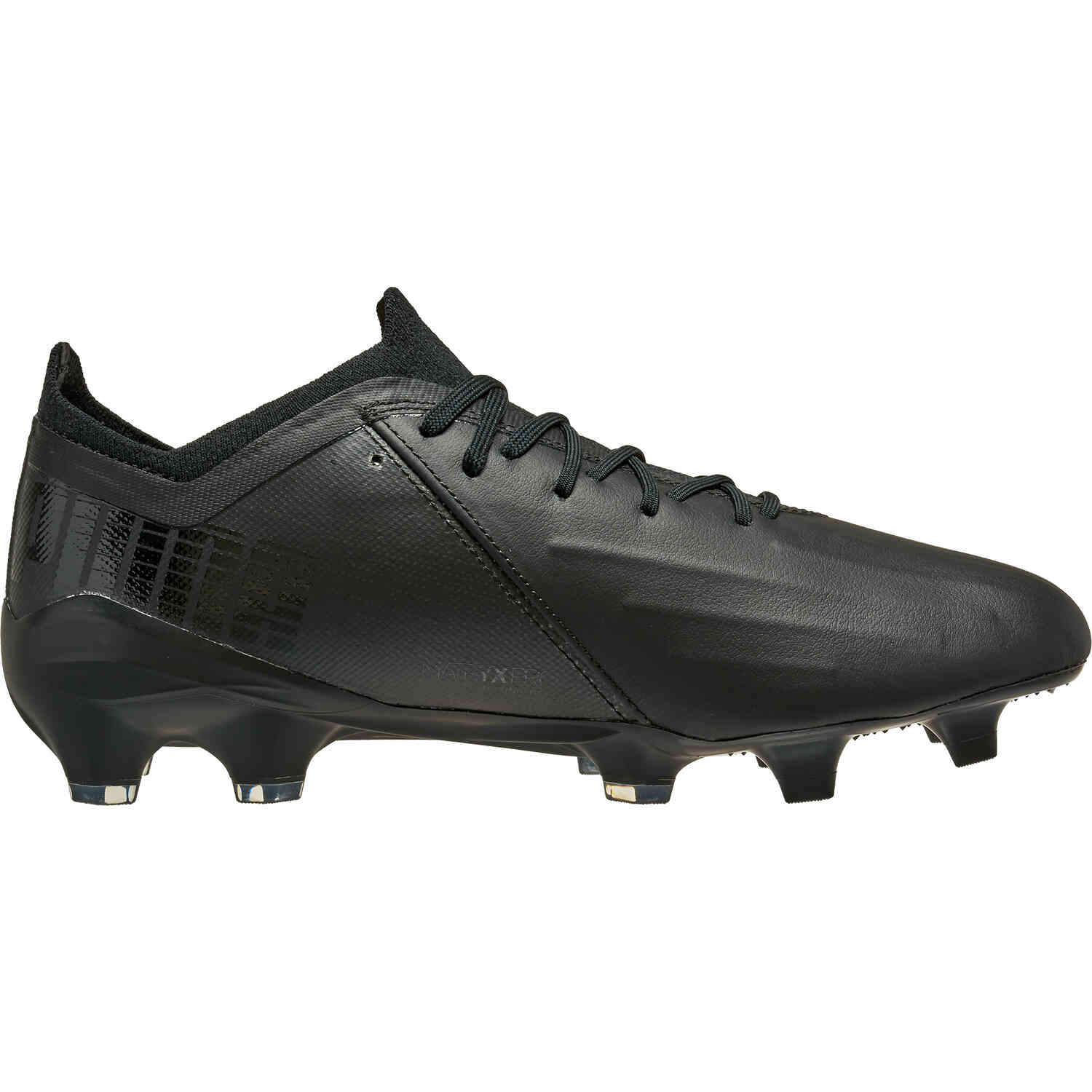 Puma Leather Ultra 1.1 FG Black White with Asphalt SoccerPro