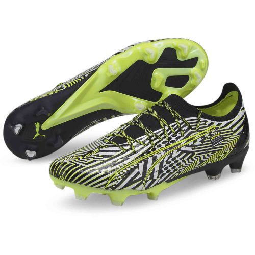Puma Teaser Ultra Ultimate FG – Black & White with Fizzy Light