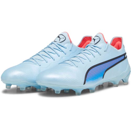 Puma King Ultimate FG – Silver Sky & Black with Fire Orchid