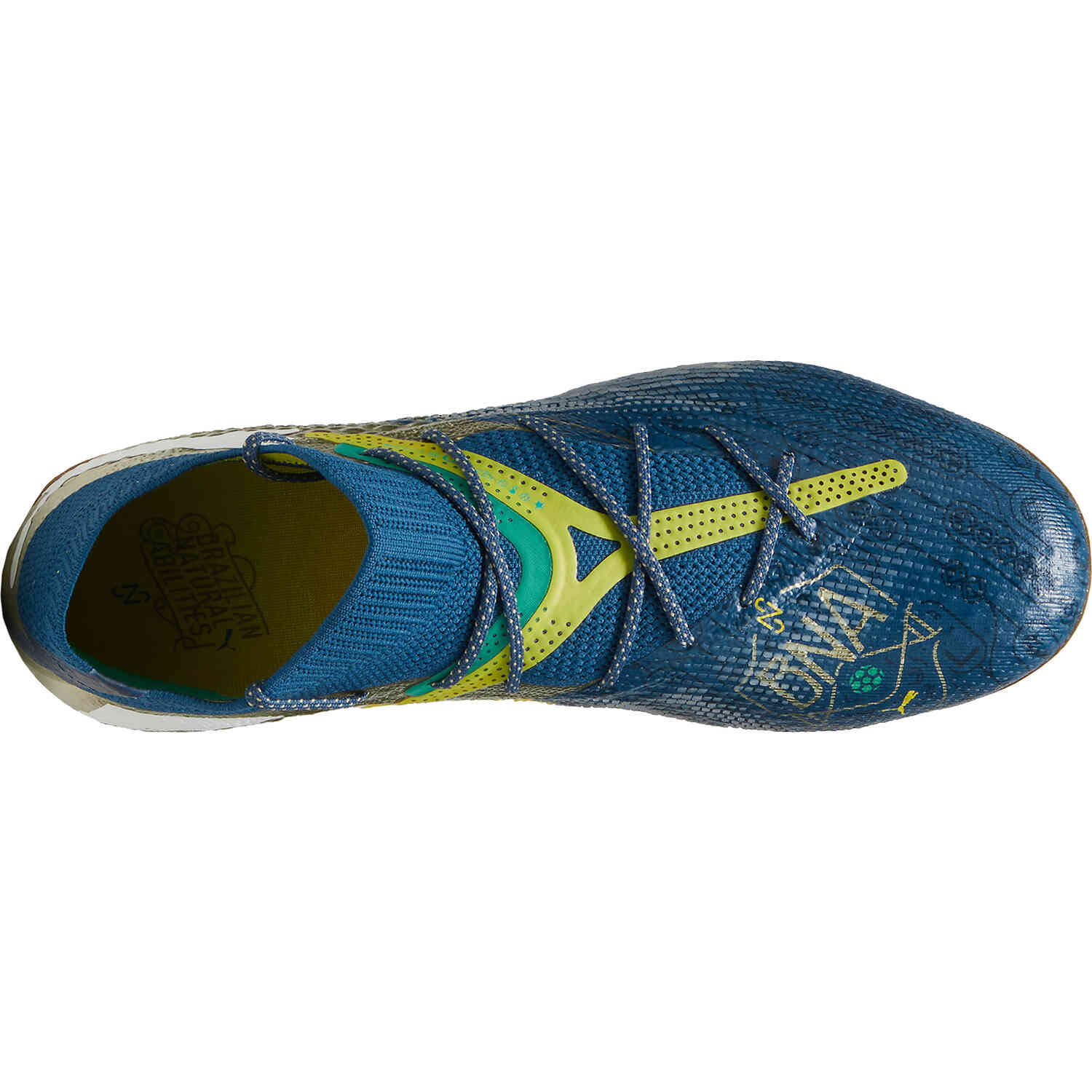 Puma Future 7 Ultimate BNA FG Firm Ground Sailing Blue Marine Blue Pele Yellow Grassy Green Gold SoccerPro