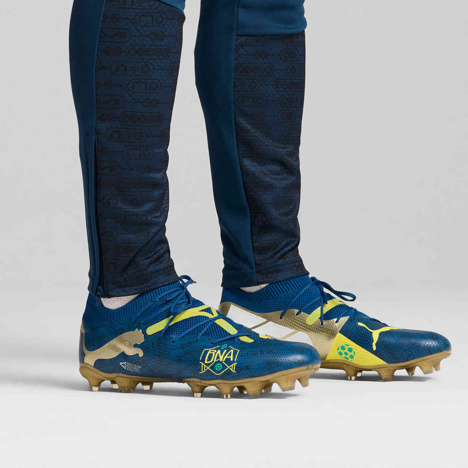 Puma Future 7 Match BNA FG Firm Ground Sailing Blue Marine Blue Pele Yellow Grassy Green Gold SoccerPro