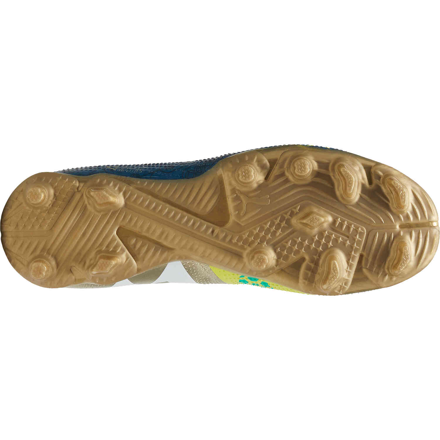 Kids Puma Future 7 Match BNA FG Firm Ground Sailing Blue Marine Blue Pele Yellow Grassy Green Gold SoccerPro
