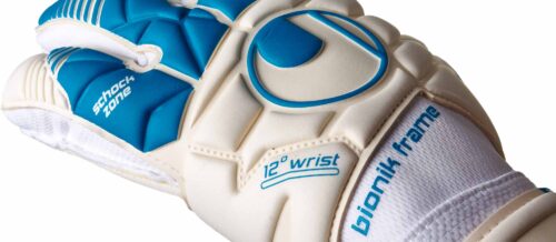 Uhlsport Eliminator Supersoft Bionik Goalkeeper Gloves – White/Cyan