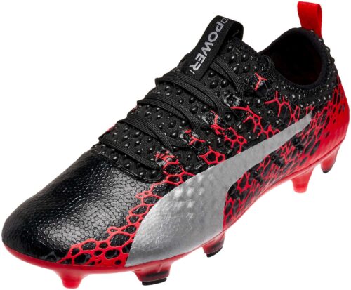 PUMA evoPOWER Vigor 1 FG – Graphic – Black/Fiery Coral