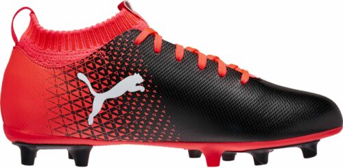 PUMA Kids evoKnit FTB FG – Black/Fiery Coral