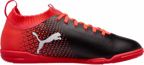 PUMA Kids evoKnit FTB IT – Black/Fiery Coral