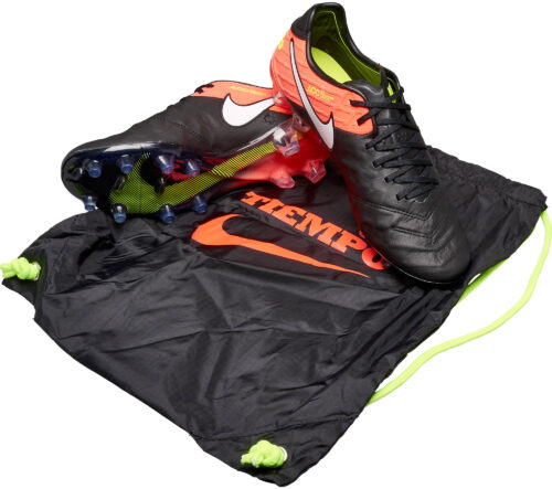 Nike VI FG Black and Hyper Orange Nike Soccer Shoes