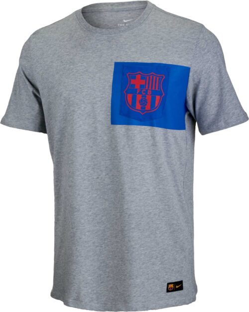 Nike Barcelona Crest Tee – Dark Grey Heather/Game Royal