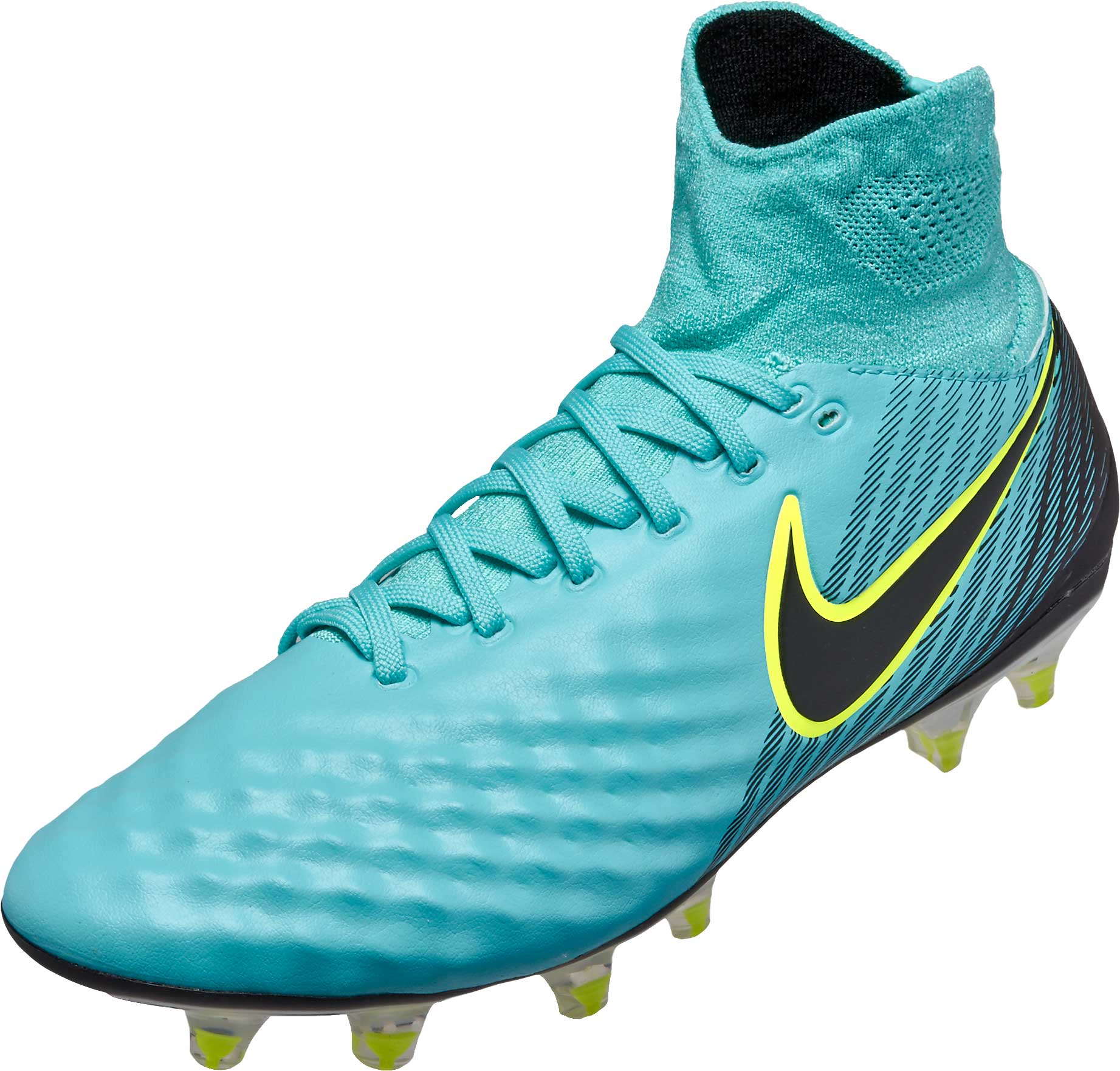 SR4U Reflective Neon Yellow Soccer Laces on Nike Magista