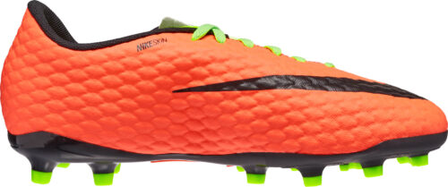 Nike Kids Hypervenom Phelon III FG – Electric Green/Hyper Orange